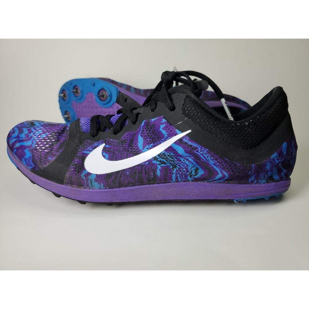 NIKE Zoom XC Ja Fly Black Purple Racing Sprint Shoes Size 7.5